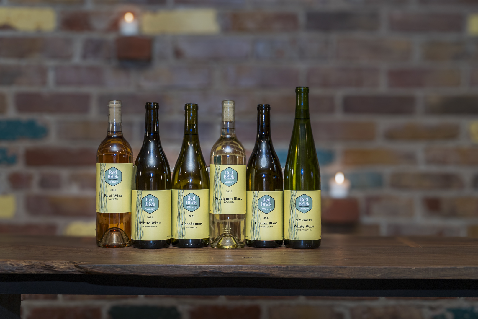 Exclusive white wine collection from the Gold Brick Club at Red Brick Winery, inspired by Napa Valley.