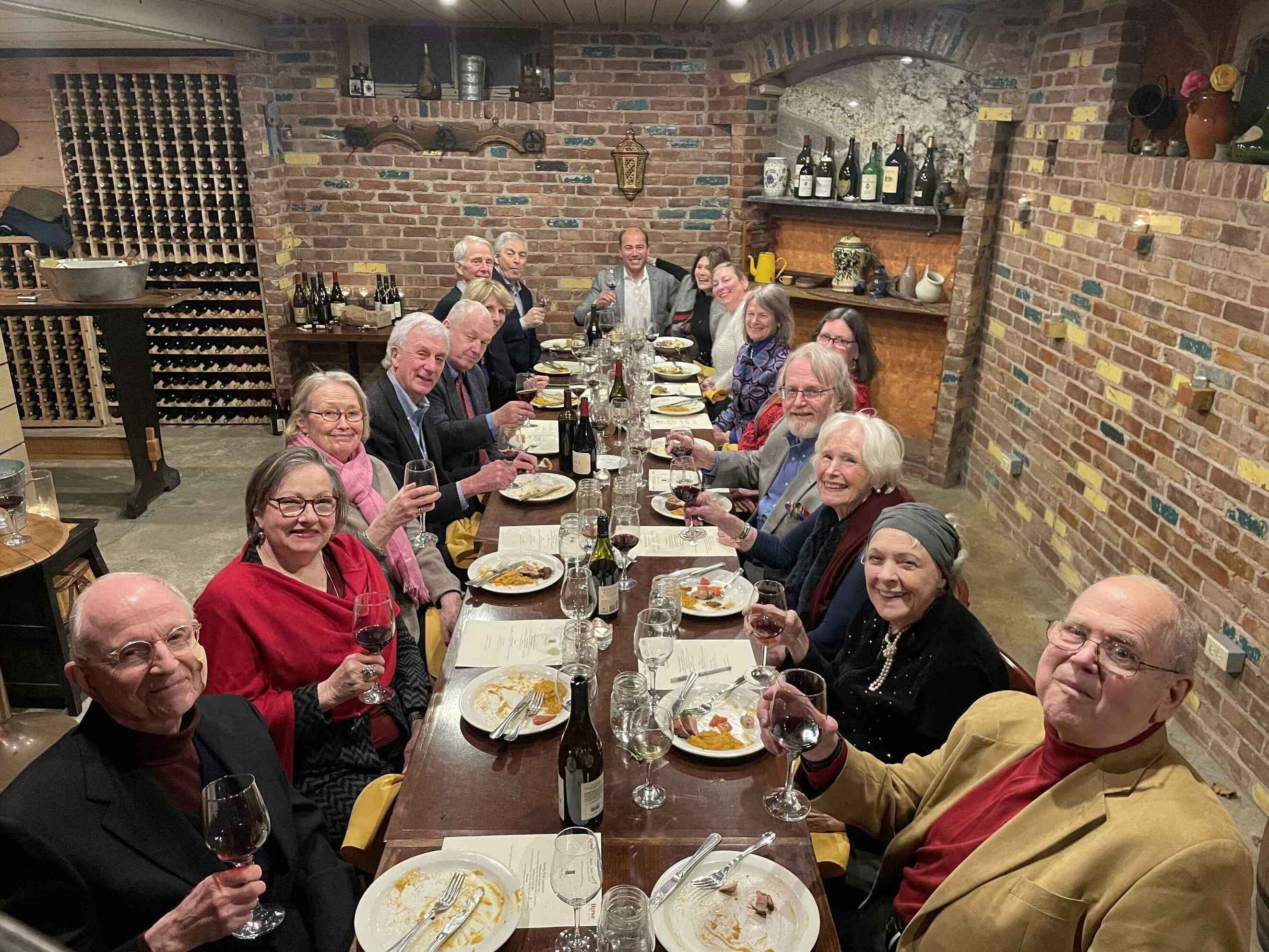 Guests enjoying an exclusive Wine Club Dinner at Red Brick Winery with winemaker Ahmed Chraga, featuring premium Napa Valley wines and gourmet pairings